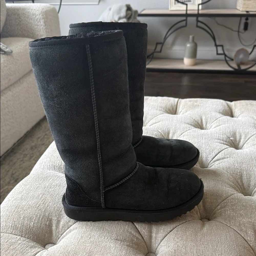 UGG Tall Women’s‎ 8 Black Suede Winter Boots